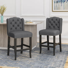 Load image into Gallery viewer, Vienna - Fabric Tufted Counter Stool With Nailhead Accents (Set of 2)