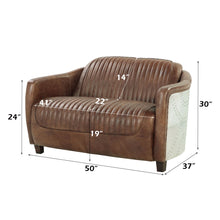 Load image into Gallery viewer, Brancaster - Grain Leather Loveseat - Brown