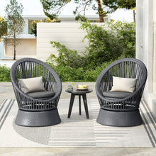 Load image into Gallery viewer, Modern Swivel Wicker Lounge Chair With Round Design