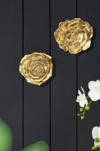 Load image into Gallery viewer, Rose Hanging Wall Accents (Set of 2) - Gold