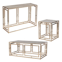 Load image into Gallery viewer, 23" Glass Iron Square End Table - Champagne