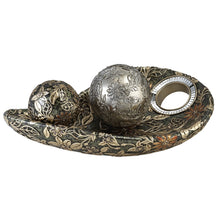 Load image into Gallery viewer, Poly Decorative Bowl With Orbs - Green / Silver