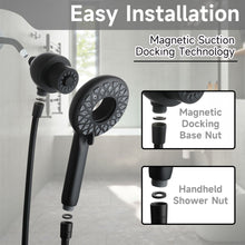 Load image into Gallery viewer, High Pressure Shower Heads 6 Spray Mode Handheld Shower With 60" Stainless Steel Hose - Matte Black