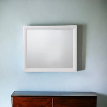 Load image into Gallery viewer, 35" Square Framed Mounted Dresser Mirror - White