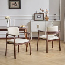 Load image into Gallery viewer, Dining Room Chairs, Ideal For Home & Kitchen (Set of 2) - Beige / Dark Walnut