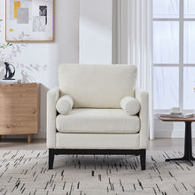 Load image into Gallery viewer, Wide Modern Farmhouse Performance Accent Chair With Legs, Wood Base