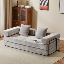 Load image into Gallery viewer, Convertible Floor Sofa Bed With Pillow Back Support Armrest
