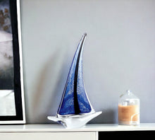 Load image into Gallery viewer, Murano Modern Abstract Tabletop Sculpture (376073) - Clear / Blue