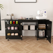 Load image into Gallery viewer, Foldable Sewing Table With Locking Casters
