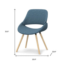 Load image into Gallery viewer, Wood Dining Parsons Chair - Blue / Brown
