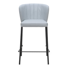 Load image into Gallery viewer, Faux Leather And Steel Counter Height Bar Chairs (Set of 2) - Gray And Black