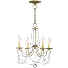 Load image into Gallery viewer, Four Light Metal Dimmable Chandelier With Shades - Silver