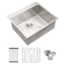 Load image into Gallery viewer, Drop In Kitchen Sink, 16 Gauge Stainless Steel, Single Bowl, Topmount Basin