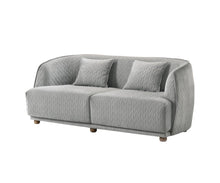 Load image into Gallery viewer, Modern Curved Back Quilted Loveseat - Light Gray