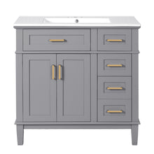 Load image into Gallery viewer, Modern Bathroom Vanity With Ceramic Sink, Soft Close Storage Cabinet