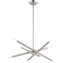 Load image into Gallery viewer, 23" Eight Light Dimmable Chandelier With Shades - Nickel