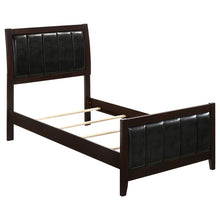 Load image into Gallery viewer, Twin Panel Bed With Headboard And Tapered Legs - Brown