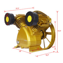 Load image into Gallery viewer, V Type Dual Cylinder Air Compressor Pump Head 5.5Hp 21Cfm 115 Psi - Golden