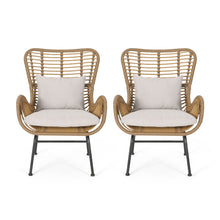 Load image into Gallery viewer, Modern Aesthetic Outdoor Rattan Accent Chair With Metal Legs