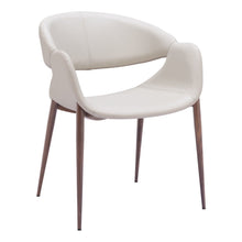 Load image into Gallery viewer, Upholstered Faux Leather Open Back Dining Arm Chairs (Set of 2) - Beige