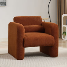 Load image into Gallery viewer, Modern Accent Chair Lambskin Sherpa Fabric Upholstered Comfy With Pillow