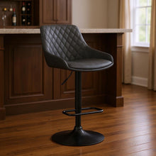 Load image into Gallery viewer, 43.5" Swivel Low Back Adjustable Height Bar Chair - Gray / Black