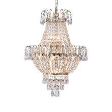 Load image into Gallery viewer, Seven Light Metal Chandelier With Shades - Gold