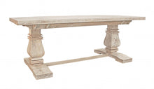 Load image into Gallery viewer, 81" Solid Wood Trestle Base Dining Table - Antiqued White