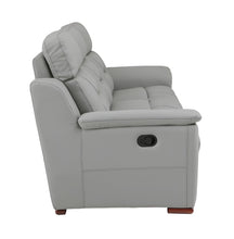 Load image into Gallery viewer, Faux Leather Sofa With Brown Legs - Gray