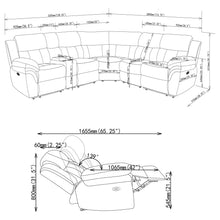 Load image into Gallery viewer, Divine - 6 Piece Reclining Sectional