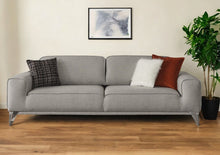 Load image into Gallery viewer, Linen Sleeper Sofa And Toss Pillows With Silver Legs - Linen