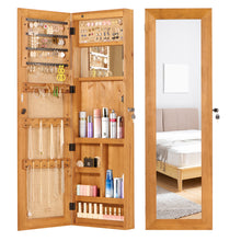 Load image into Gallery viewer, Jewelry Armoire Organizer With Full Length Mirror, Wall Mounted Lockable Cabinet With LED Light