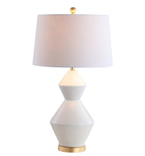Load image into Gallery viewer, Novelty Bedside Lamp With Drum Shade - White / Gold