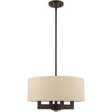 Load image into Gallery viewer, Four Light Dimmable Chandelier With Shades - Bronze
