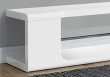 Load image into Gallery viewer, TV Stand, Console, Media Entertainment Center, Storage Shelves, Glossy Contemporary & Modern - White
