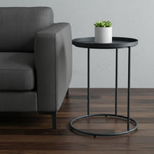 Load image into Gallery viewer, 23" Metal Round End Table - Black