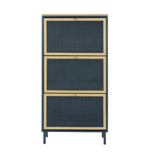 Load image into Gallery viewer, Modern Rattan 3 Door Shoe Rack Cabinet For Entryway