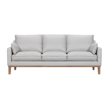 Load image into Gallery viewer, Leather Sofa And Toss Pillows With Brown Legs - Gray