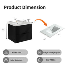 Load image into Gallery viewer, Modern Wall Mounted Floating Bathroom Vanity With Sink And Drawers