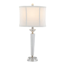 Load image into Gallery viewer, Diamond - Torch Contemporary Crystal Table Lamp (Set of 2) - Clear / Off White / Polished Nickel