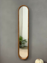 Load image into Gallery viewer, Decorative Rubber Frame Mirror With Elongated Oval Frame - Brown
