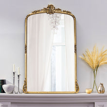 Load image into Gallery viewer, Traditional Handcrafted Over Mantle Mirror - Antique Gold