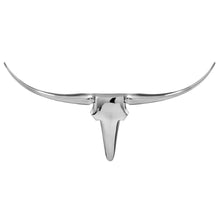 Load image into Gallery viewer, Buffed Long Horn Wall Sculpture - Silver