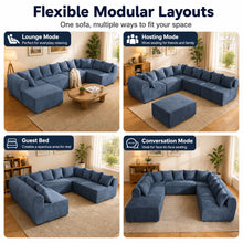 Load image into Gallery viewer, 8 Seater U-Shaped Couch With Ottoman