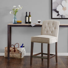 Load image into Gallery viewer, Tufted Counter Stool With Button Tufted Back - Tan