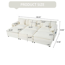 Load image into Gallery viewer, Modern Comfy Deep Seat Modular Sectional Sofa Cloud Couch With Ottoman