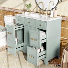 Load image into Gallery viewer, Bathroom Vanity With Ceramic Sink, Soft Close Doors, Adjustable Shelves