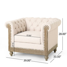 Load image into Gallery viewer, Fabric Upholstered Club Chair With Scrolled Tuxedo Arms