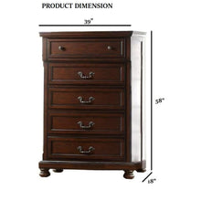 Load image into Gallery viewer, 1 Piece Chest Bun Feet Pull Handles Round Knobs Bedroom Furniture - Cherry