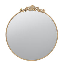 Load image into Gallery viewer, 39" Crowned Top Iron Framed Accent Mirror - Gold